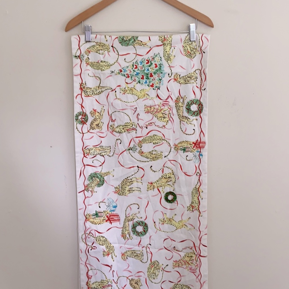 Anthropologie Cheetah Christmas Table Runner